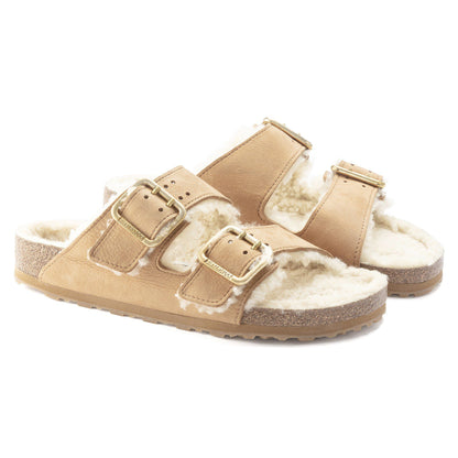 Arizona Bold Shearling Nubuck Leather in Color Cognac | Birkenstock