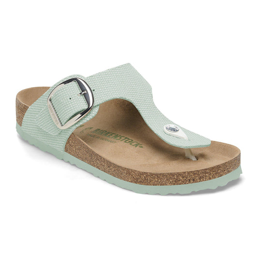Gizeh Vegan Big Buckle Textile in Color Canvas Surf Green | Birkenstock