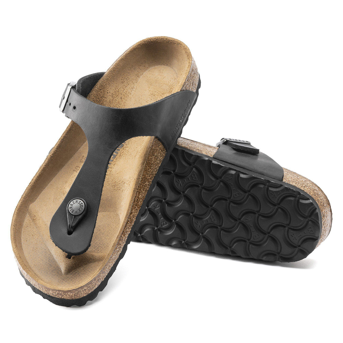 Gizeh Oiled Leather in Color Black | Birkenstock