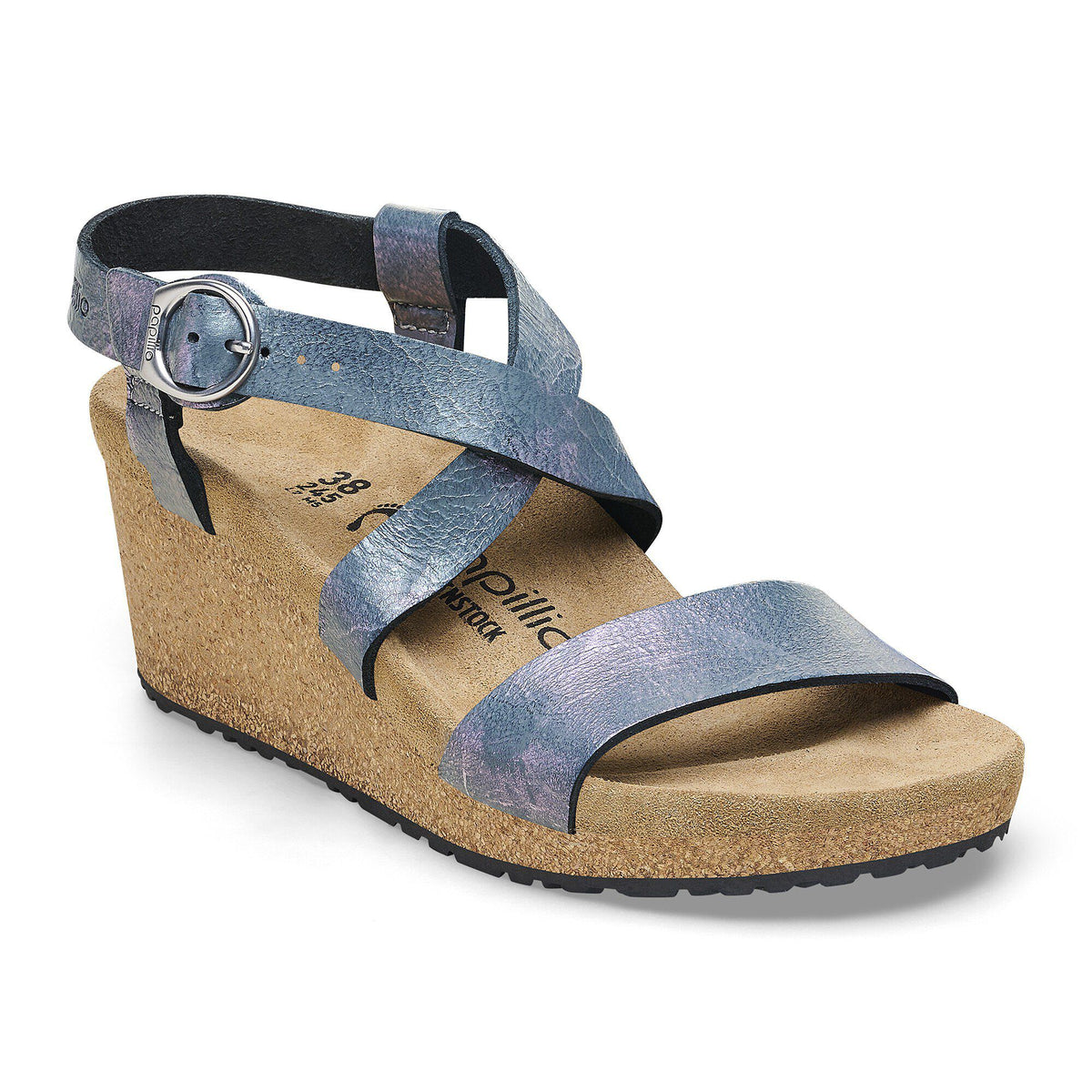 Sibyl Nubuck Leather in Color Metallic Black | Birkenstock