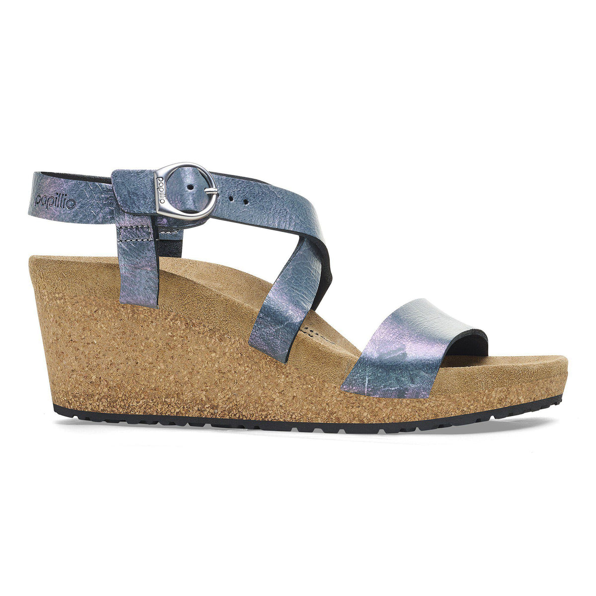 Sibyl Nubuck Leather in Color Metallic Black | Birkenstock