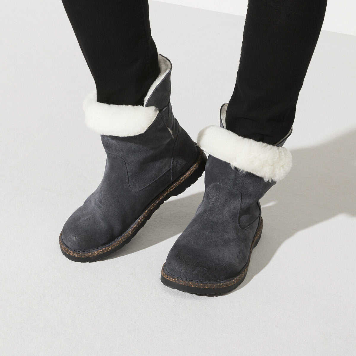 Uppsala Shearling Suede Leather in Color Graphite | Birkenstock