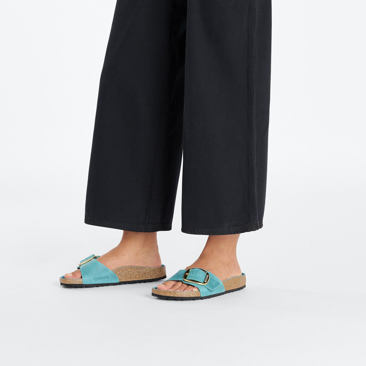 Madrid Big Buckle Oiled Leather in Color Biscay Bay | Birkenstock