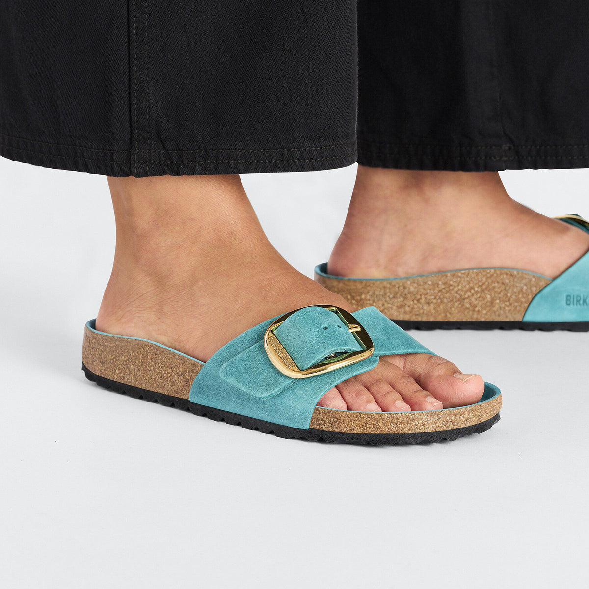 Madrid Big Buckle Oiled Leather in Color Biscay Bay | Birkenstock