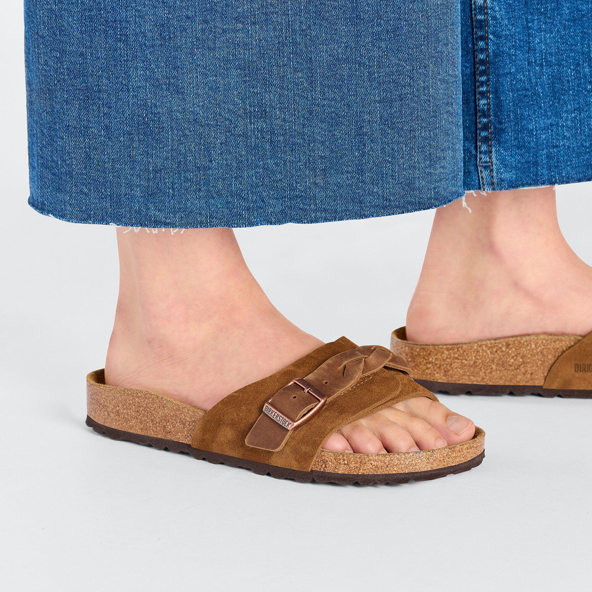 Oita Braided Suede Leather in Color Mink | Birkenstock