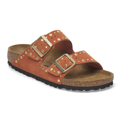 Arizona Rivets Suede Leather in Color Dark Rust | Birkenstock