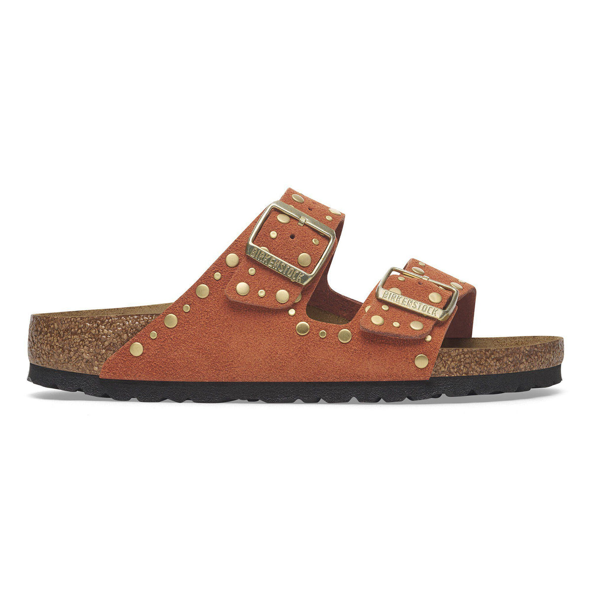Arizona Rivets Suede Leather in Color Dark Rust | Birkenstock