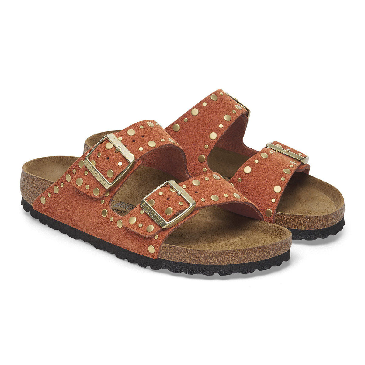 Arizona Rivets Suede Leather in Color Dark Rust | Birkenstock