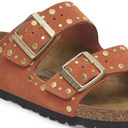 Arizona Rivets Suede Leather in Color Dark Rust | Birkenstock