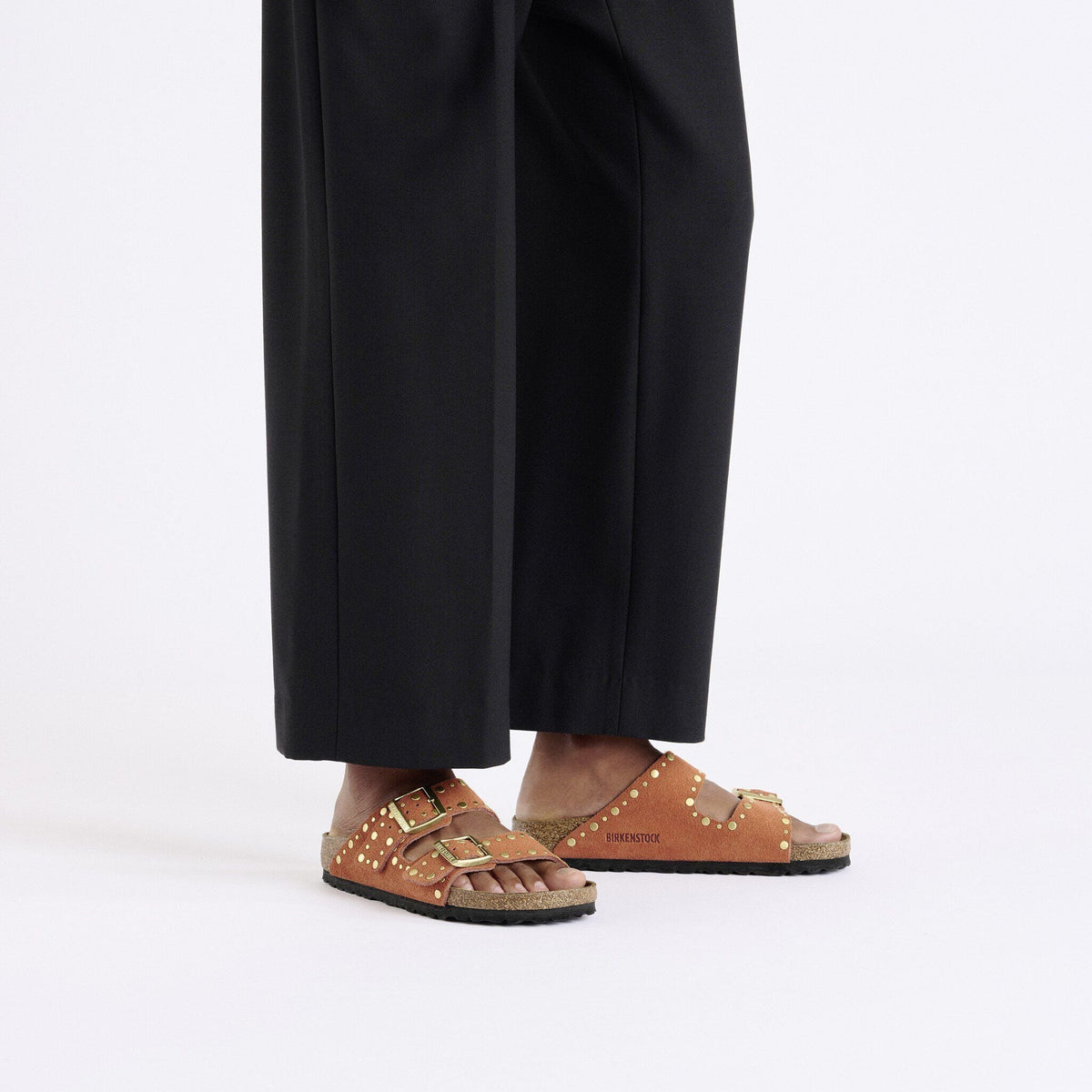 Arizona Rivets Suede Leather in Color Dark Rust | Birkenstock
