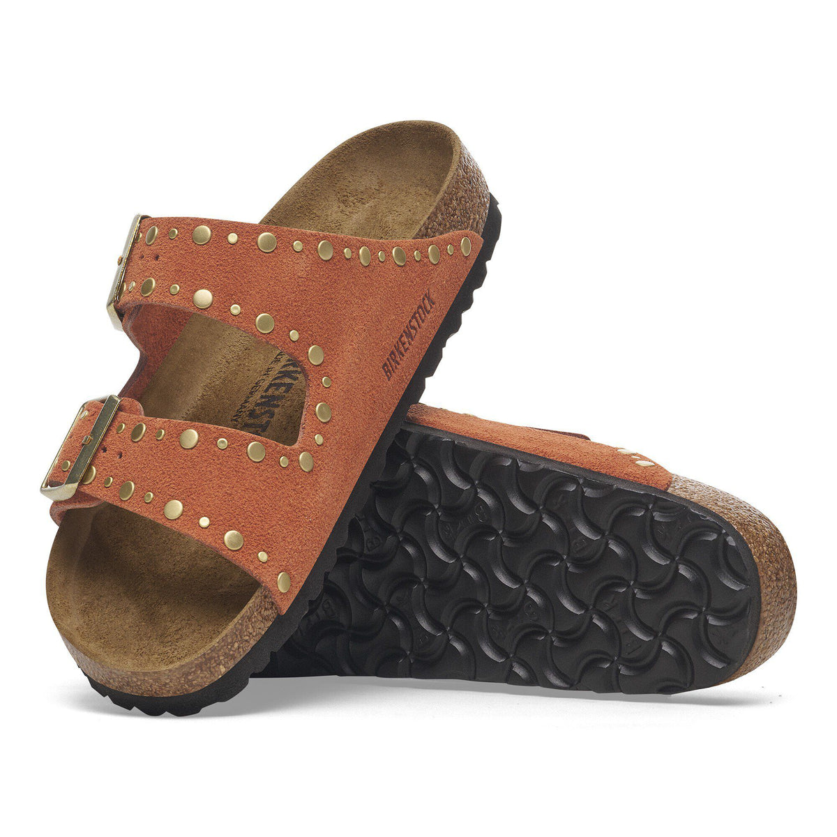 Arizona Rivets Suede Leather in Color Dark Rust | Birkenstock