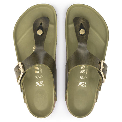 Gizeh Big Buckle Oiled Leather in Color Olive Green | Birkenstock