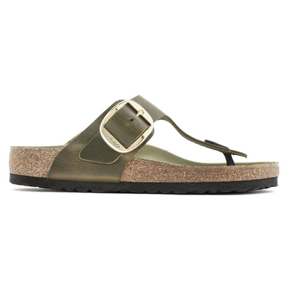 Gizeh Big Buckle Oiled Leather in Color Olive Green | Birkenstock