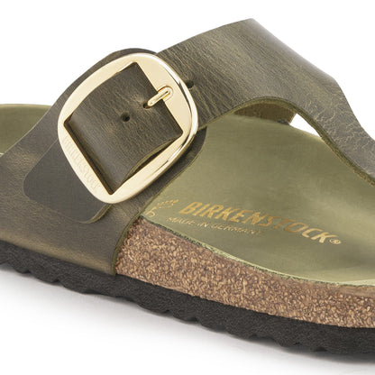 Gizeh Big Buckle Oiled Leather in Color Olive Green | Birkenstock