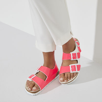 Milano Birko-Flor Patent in Color Neon Pink/White Patent | Birkenstock