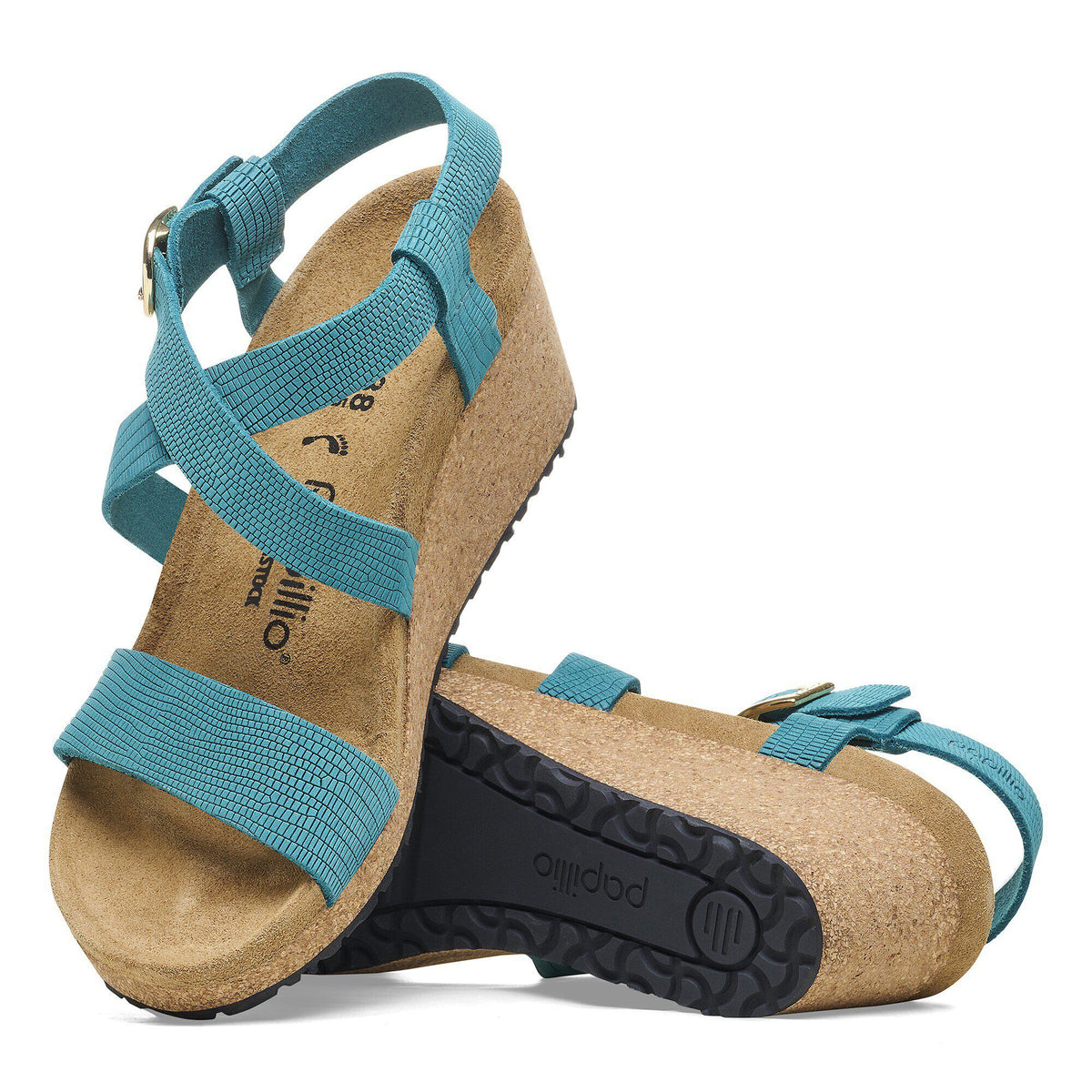 Sibyl Embossed Leather in Color Biscay Bay | Birkenstock