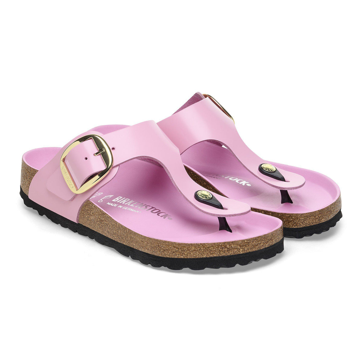 Gizeh Big Buckle Natural Leather Patent in Color High Shine Fondant Pink | Birkenstock