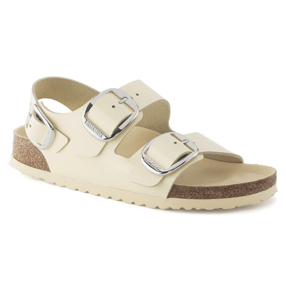 Milano Big Buckle Natural Leather Patent in Color High Shine Butter | Birkenstock