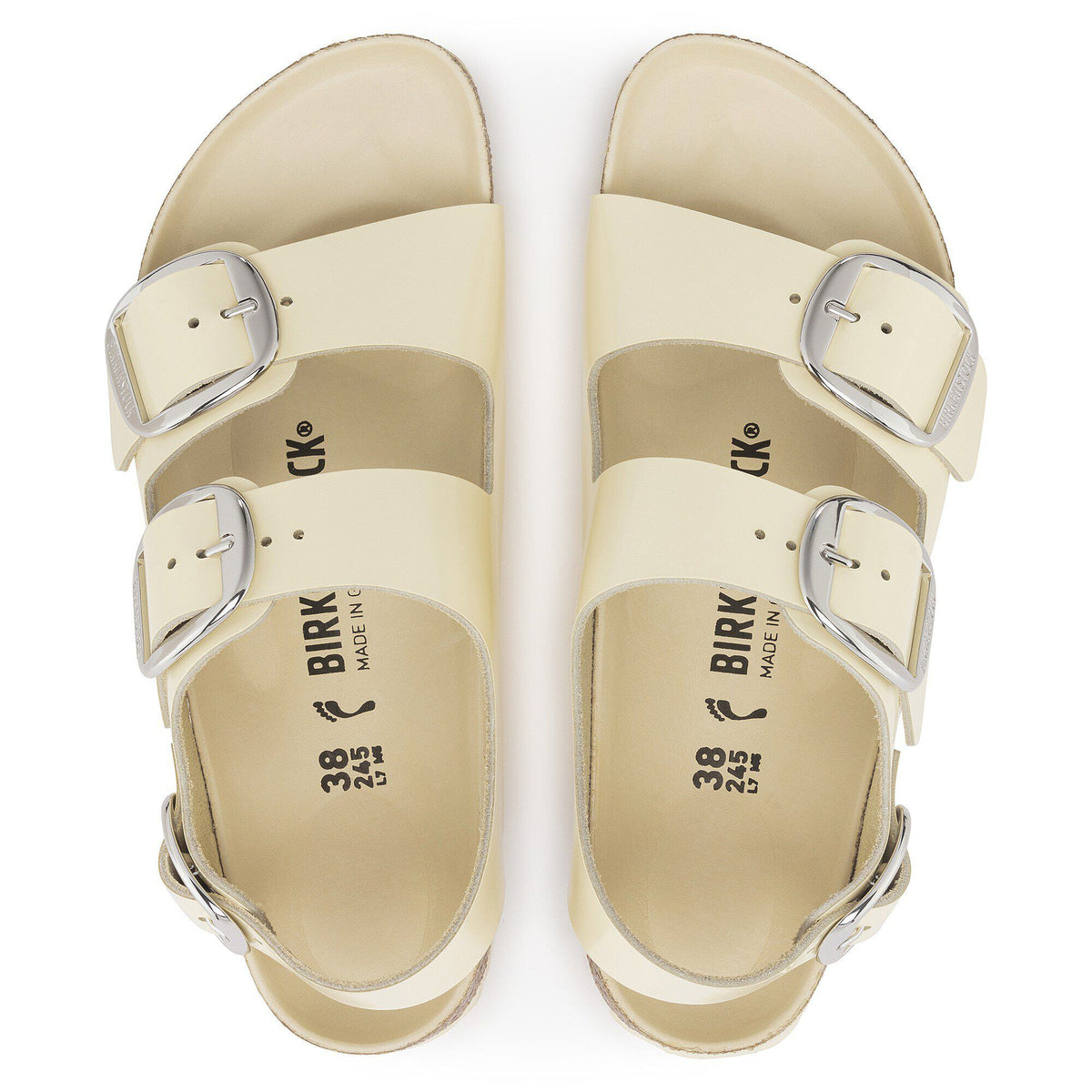 Milano Big Buckle Natural Leather Patent in Color High Shine Butter | Birkenstock