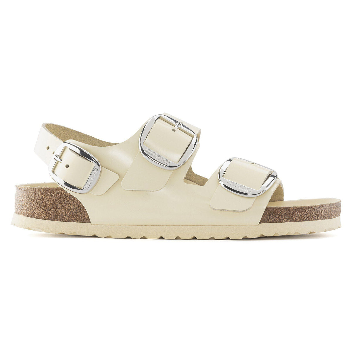 Milano Big Buckle Natural Leather Patent in Color High Shine Butter | Birkenstock