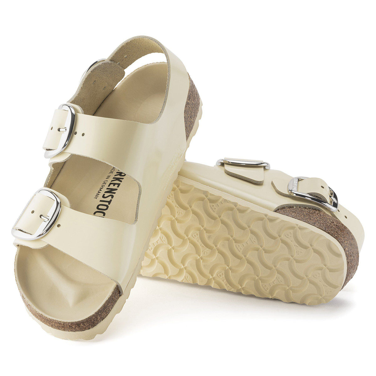 Milano Big Buckle Natural Leather Patent in Color High Shine Butter | Birkenstock