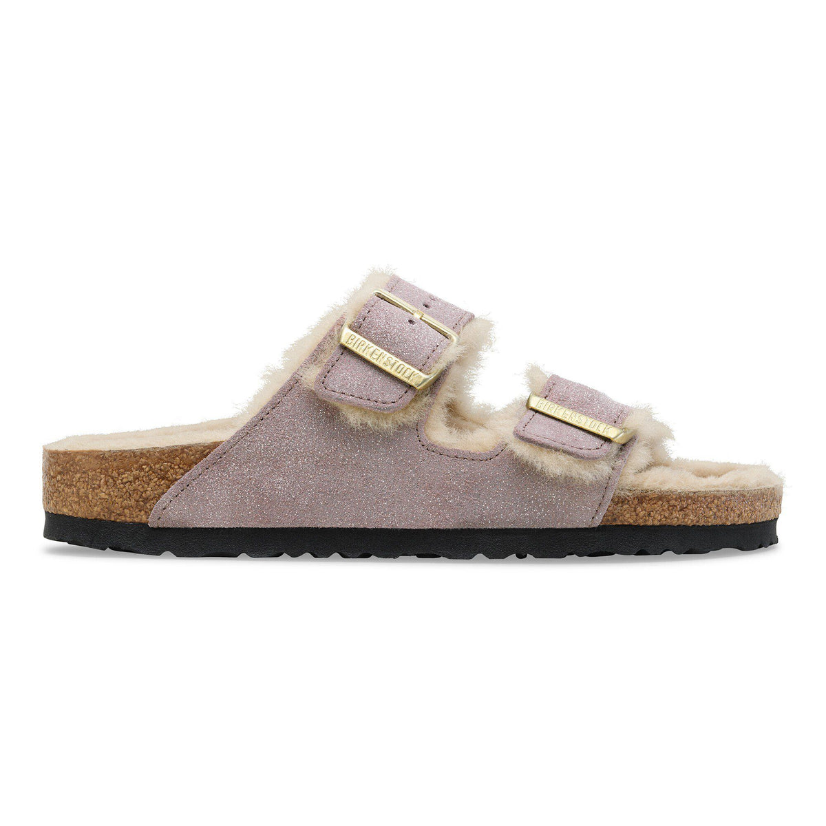 Arizona Shearling Suede Leather-Shearling in Color Suede Shimmering Faded Purple | Birkenstock