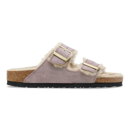 Arizona Shearling Suede Leather-Shearling in Color Suede Shimmering Faded Purple | Birkenstock