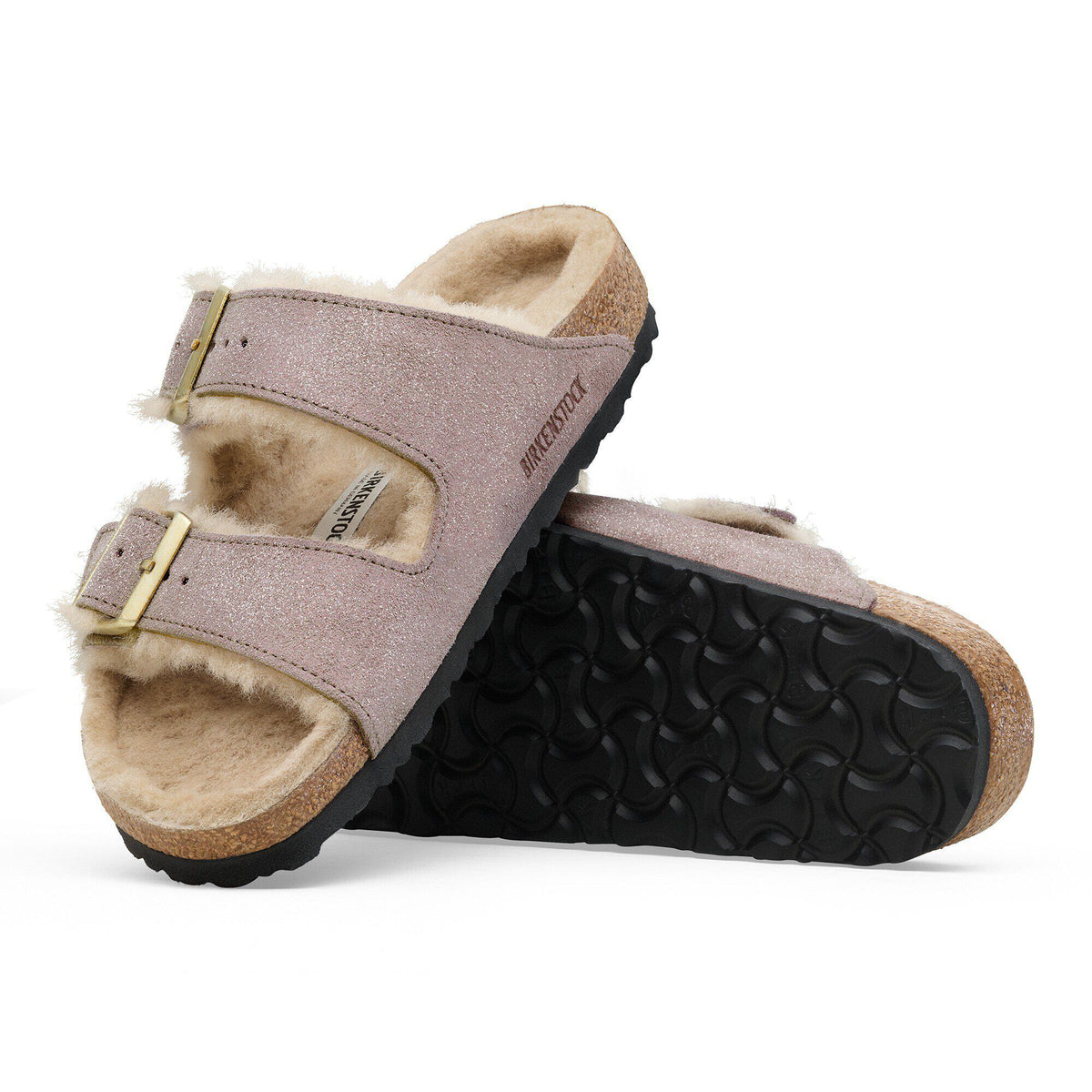 Arizona Shearling Suede Leather-Shearling in Color Suede Shimmering Faded Purple | Birkenstock