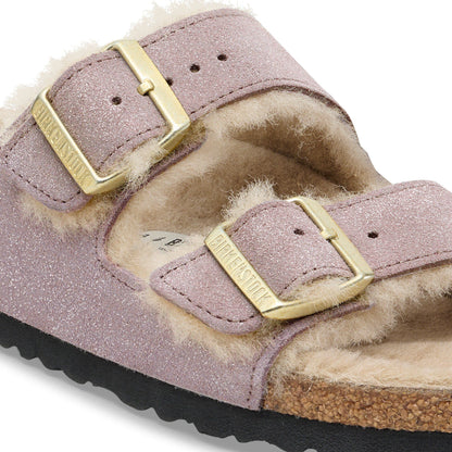 Arizona Shearling Suede Leather-Shearling in Color Suede Shimmering Faded Purple | Birkenstock