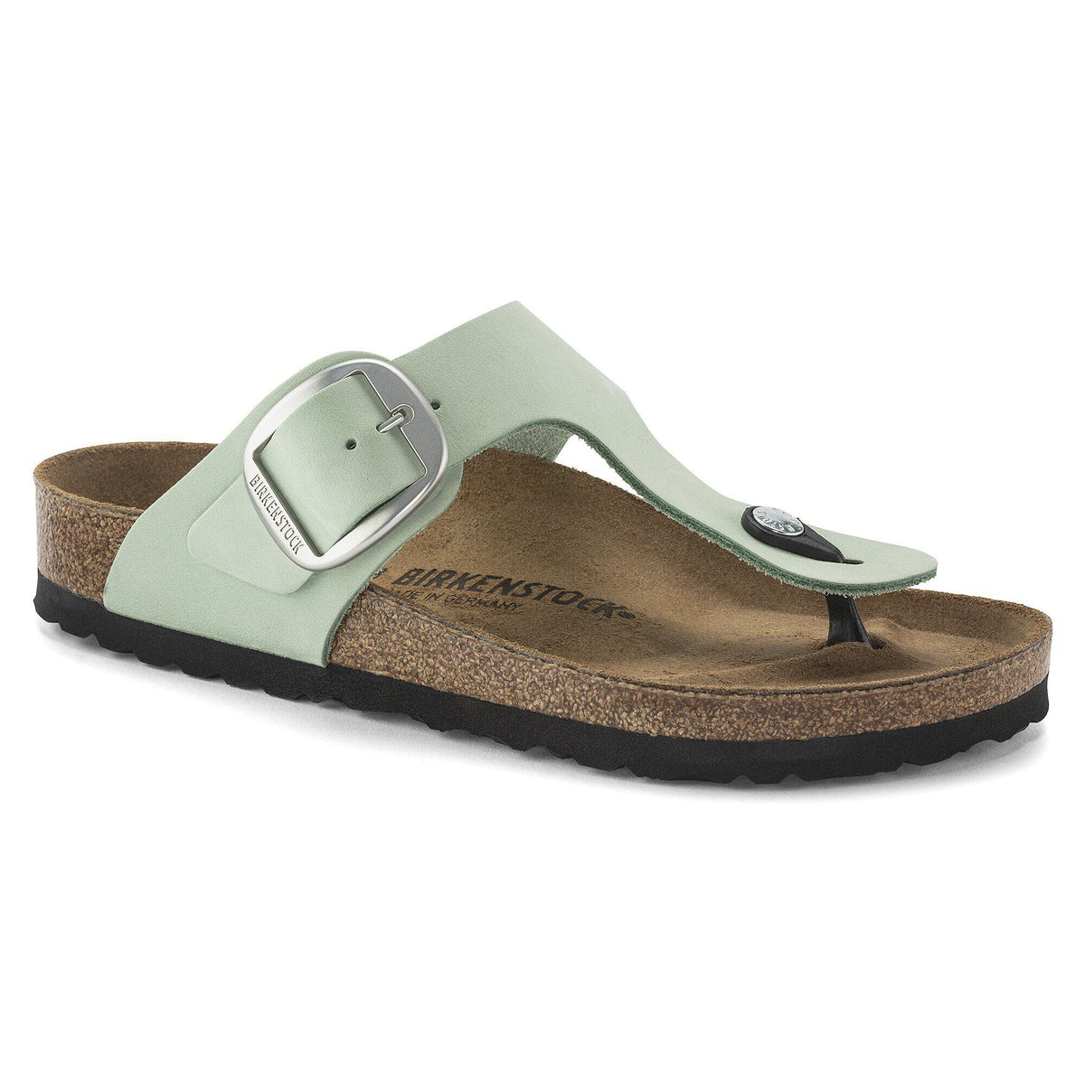 Gizeh Big Buckle Nubuck Leather in Color Matcha | Birkenstock