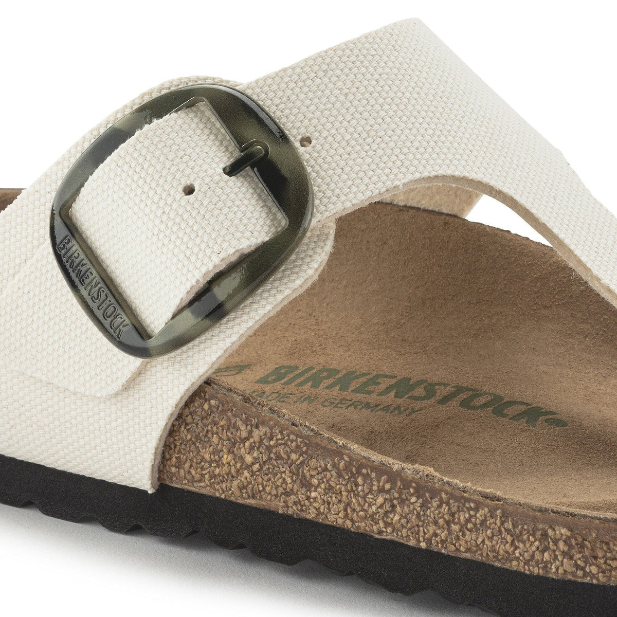 Gizeh Vegan Big Buckle Textile in Color Eggshell | Birkenstock