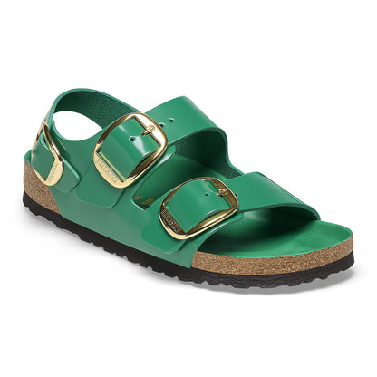 Milano Big Buckle Natural Leather Patent in Color High Shine Digital Green | Birkenstock