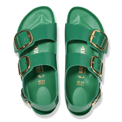 Milano Big Buckle Natural Leather Patent in Color High Shine Digital Green | Birkenstock