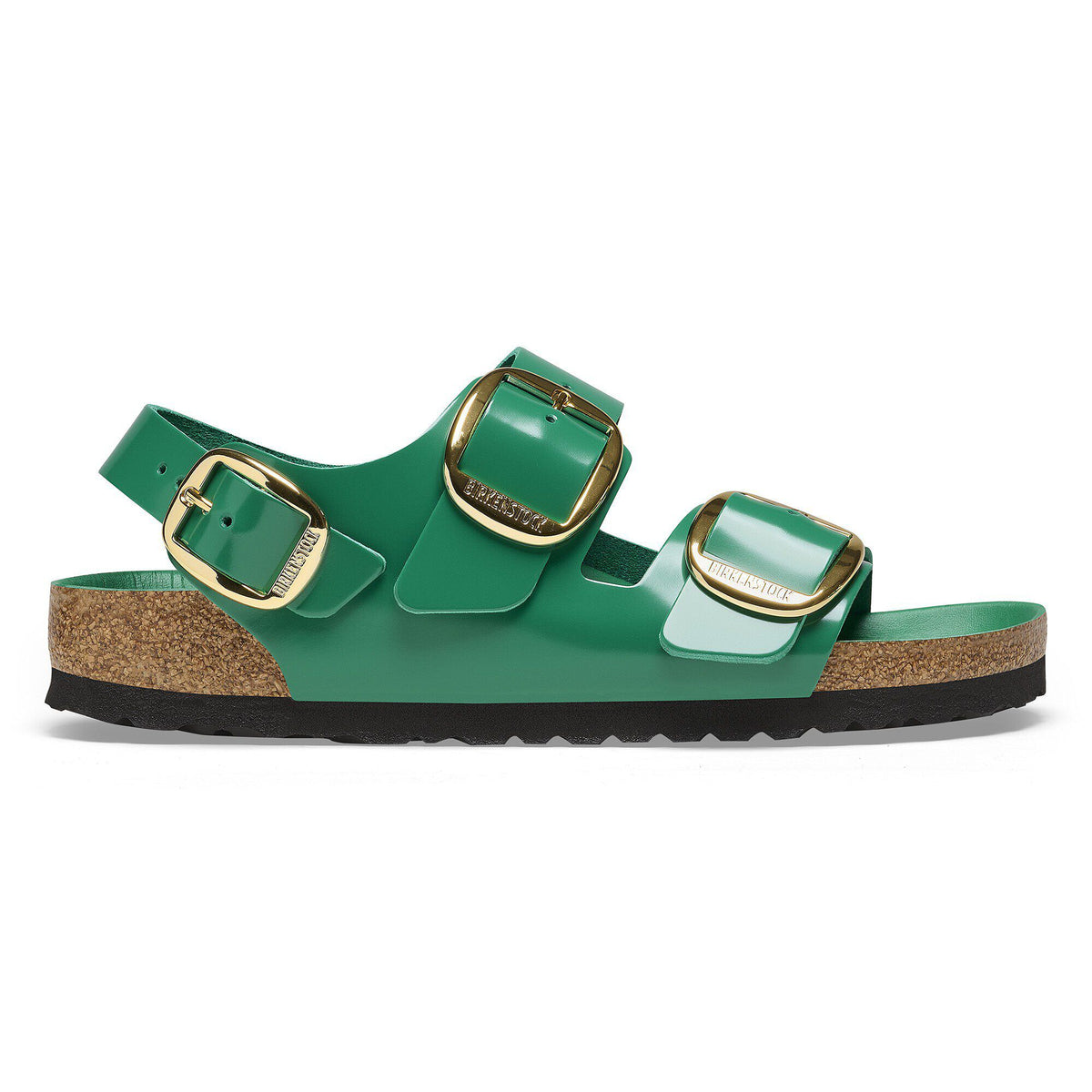 Milano Big Buckle Natural Leather Patent in Color High Shine Digital Green | Birkenstock