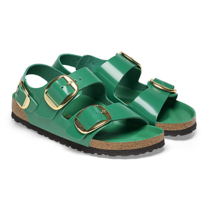 Milano Big Buckle Natural Leather Patent in Color High Shine Digital Green | Birkenstock