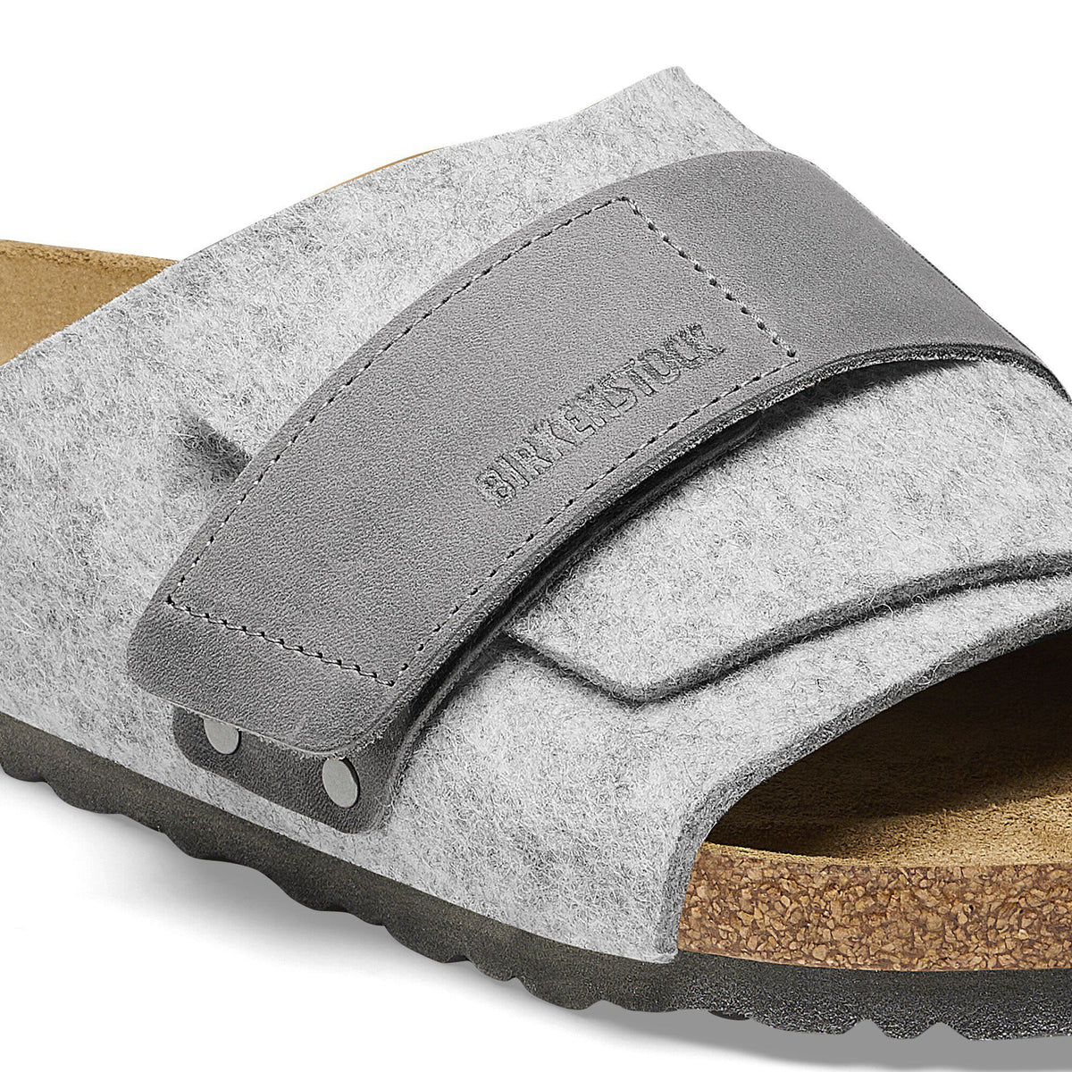 Kyoto Natural Leather-Felt in Color Light Gray | Birkenstock