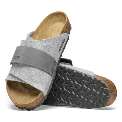 Kyoto Natural Leather-Felt in Color Light Gray | Birkenstock
