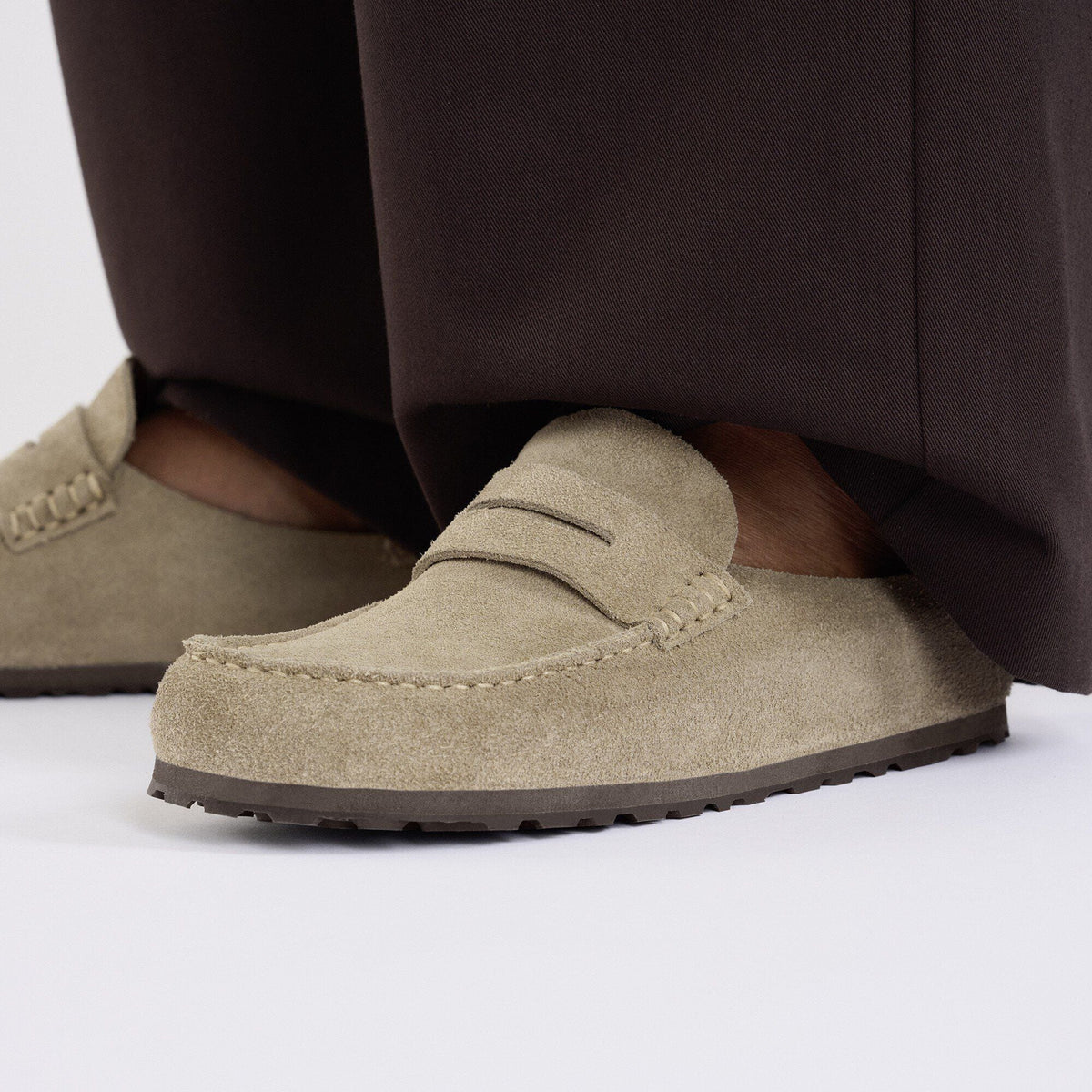 Naples Wrapped Suede Leather in Color Taupe | Birkenstock