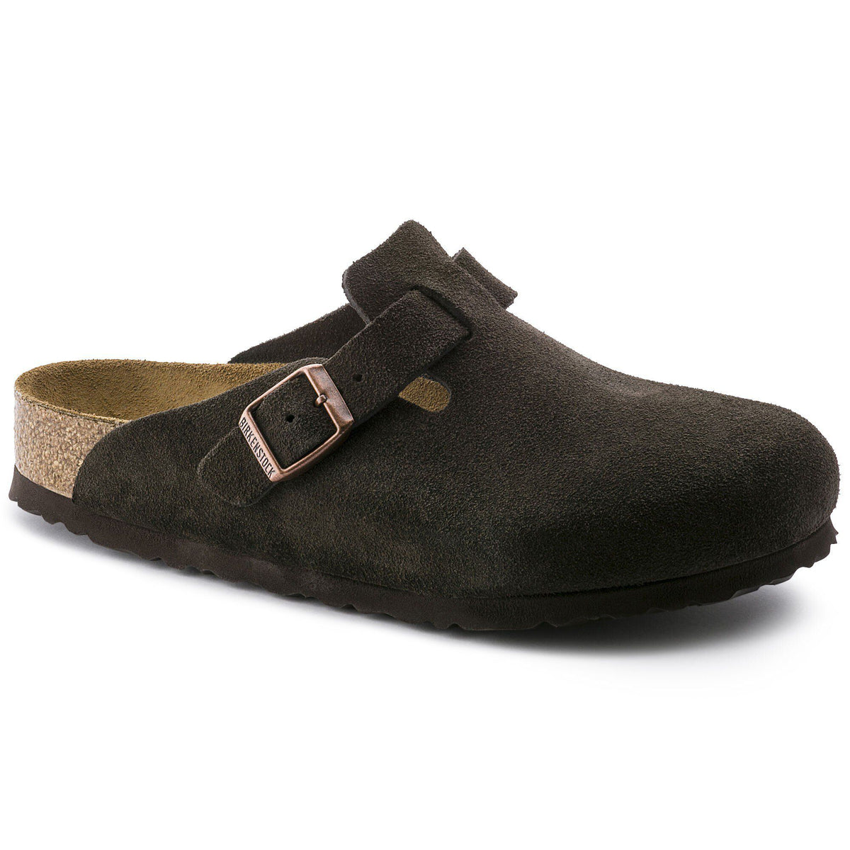 Boston Soft Footbed Suede Leather in Color Mocha | Birkenstock