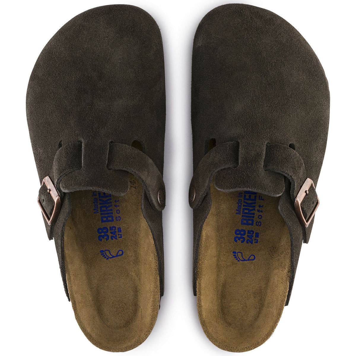 Boston Soft Footbed Suede Leather in Color Mocha | Birkenstock