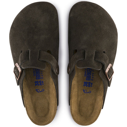 Boston Soft Footbed Suede Leather in Color Mocha | Birkenstock