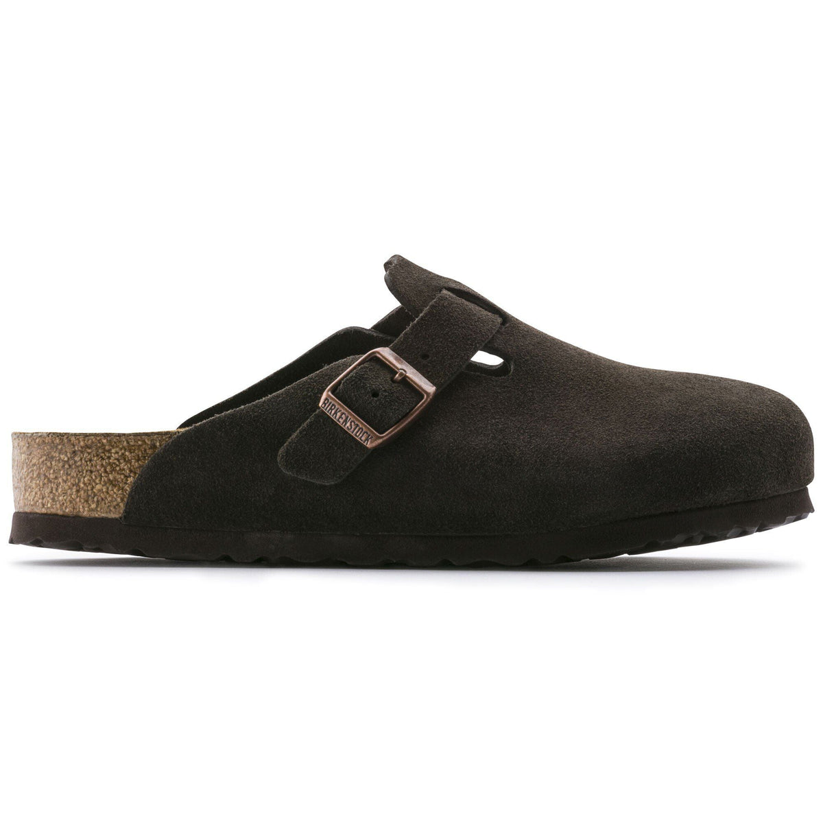 Boston Soft Footbed Suede Leather in Color Mocha | Birkenstock