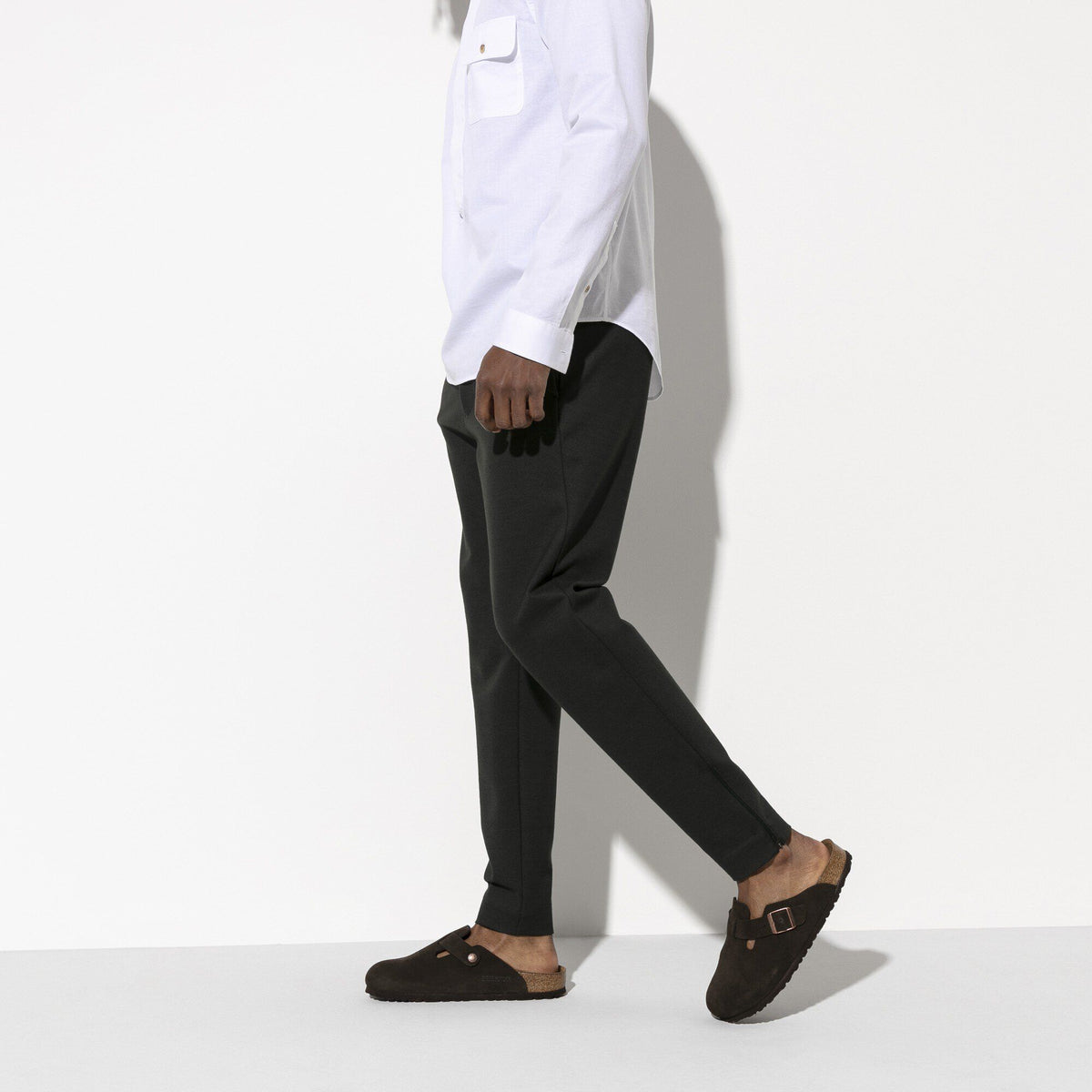 Boston Soft Footbed Suede Leather in Color Mocha | Birkenstock