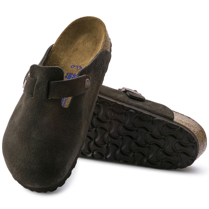 Boston Soft Footbed Suede Leather in Color Mocha | Birkenstock