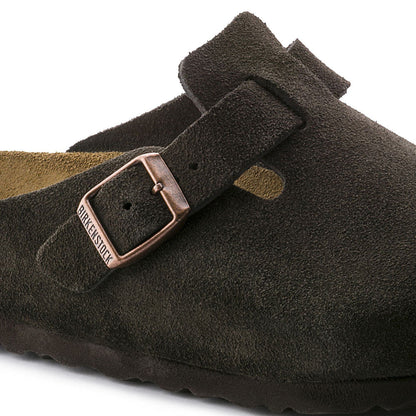 Boston Soft Footbed Suede Leather in Color Mocha | Birkenstock