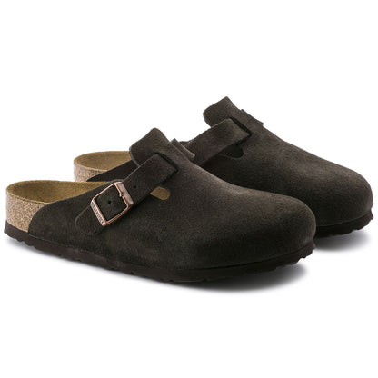 Boston Soft Footbed Suede Leather in Color Mocha | Birkenstock