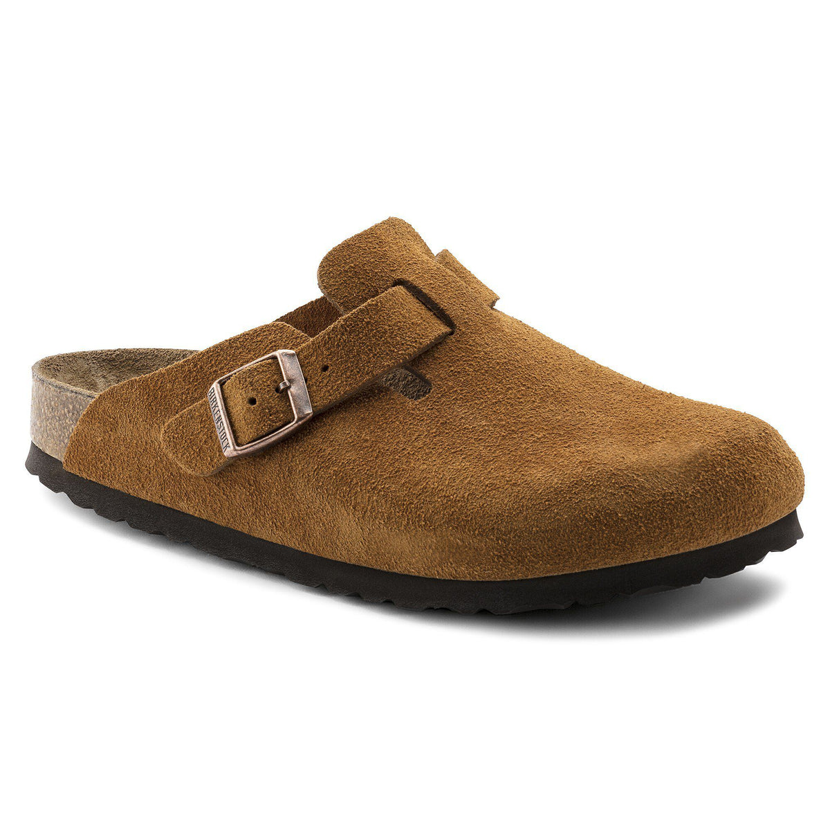 Boston Soft Footbed Suede Leather in Color Mink | Birkenstock