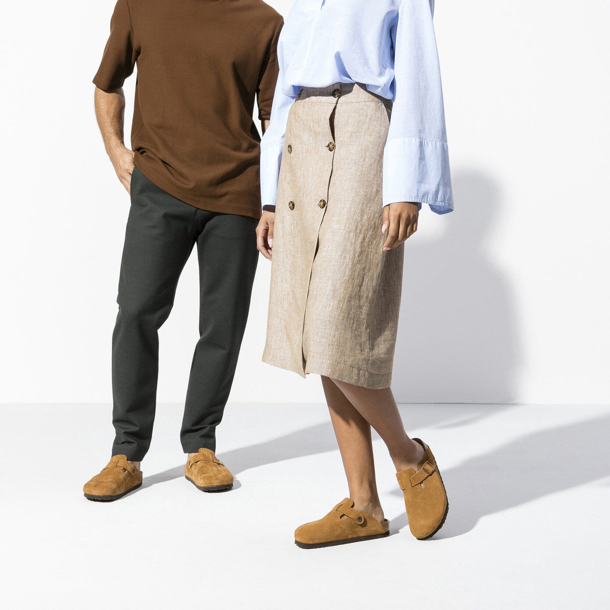 Boston Soft Footbed Suede Leather in Color Mink | Birkenstock