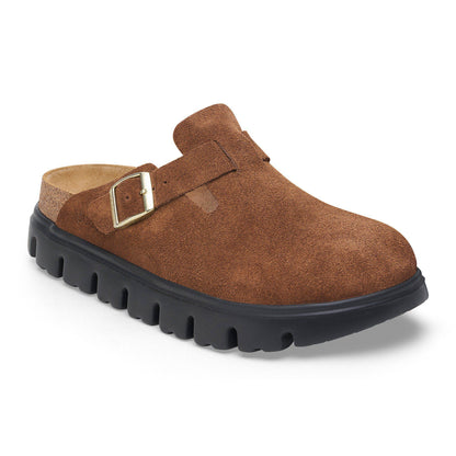 Boston Chunky Suede Leather in Color Dark Tea/ Black | Birkenstock