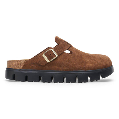 Boston Chunky Suede Leather in Color Dark Tea/ Black | Birkenstock